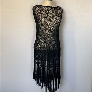 AlX Armani Exchange lace Pancho top black